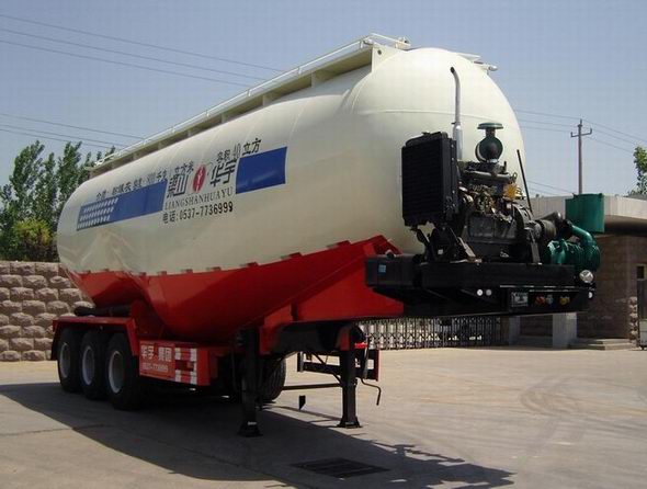华宇达10.3米31.5吨中密度粉粒物料运输半挂车(LHY9408GFLA)