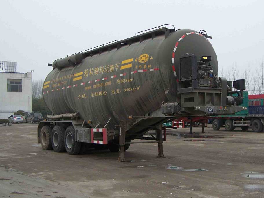 萌山10.2米31.3吨中密度粉粒物料运输半挂车(MSC9401GFL)