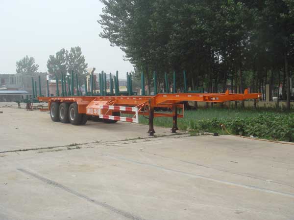 鲁岳14.2米33.5吨集装箱运输半挂车(LHX9400TJZ)