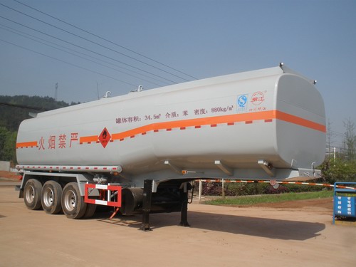 岷江10.7米30吨易燃液体罐式运输半挂车(YZQ9400GRY)