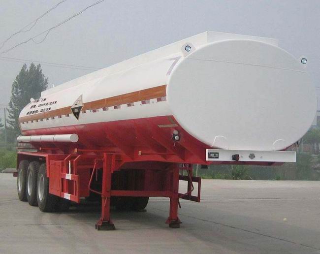 齐鲁中亚10米29.4吨腐蚀性物品罐式运输半挂车(DEZ9400GFW)