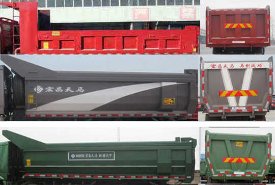 SMG3250CAN40H5J4 宏昌天马355马力后双桥,后八轮柴油6米国四自卸汽车图片