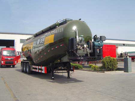 华宇达11.7米29.2吨3轴粉粒物料运输半挂车(LHY9406AGFL)