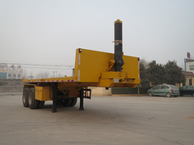 亚中车辆8米29.5吨2轴平板自卸半挂车(WPZ9350ZZXP)