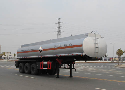 久龙9.9米33吨3轴腐蚀性物品罐式运输半挂车(ALA9403GFW)