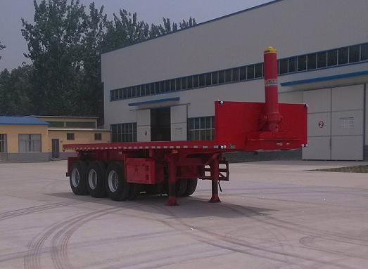华鲁业兴9米32.5吨3轴平板自卸半挂车(HYX9400ZZXP)