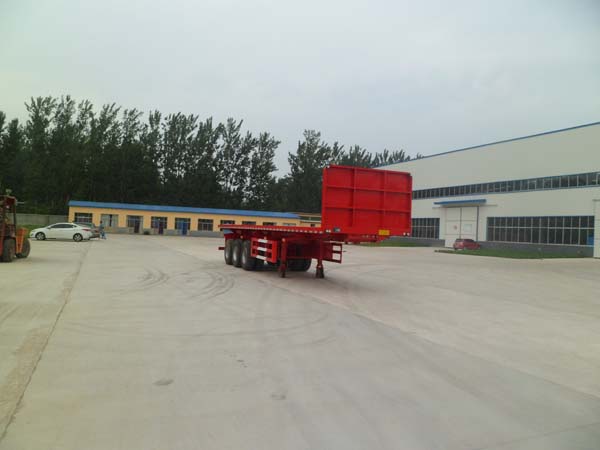 华鲁业兴11米33.4吨3轴平板自卸半挂车(HYX9402ZZXP)