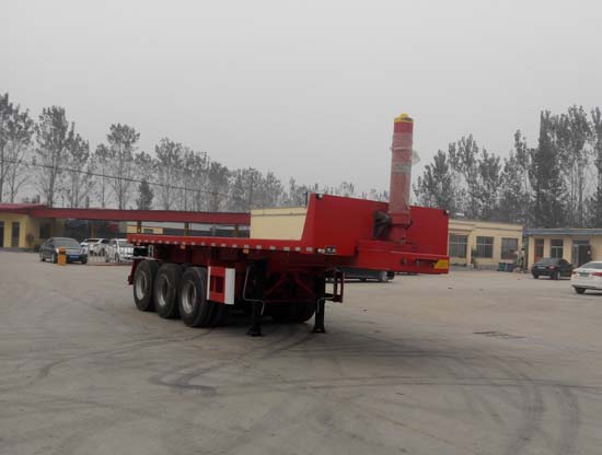 鲁郓万通8.5米33.1吨3轴平板自卸半挂车(YFW9402ZZXP)