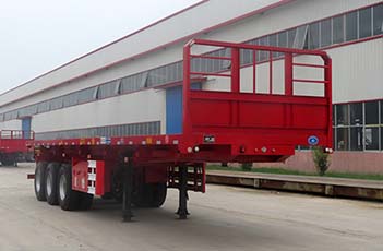 昊统11米32.6吨3轴平板自卸半挂车(LWG9401ZZXP)