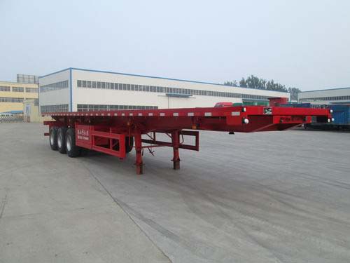 广科13米32.2吨3轴平板自卸半挂车(YGK9402ZZXP)