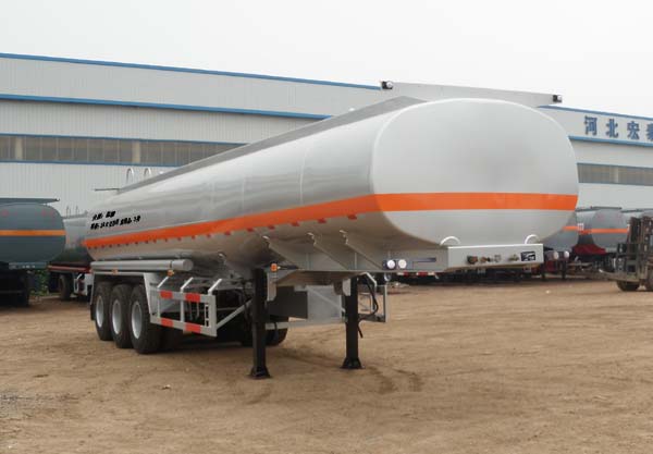 正康宏泰11米32.2吨3轴腐蚀性物品罐式运输半挂车(HHT9400GFW)