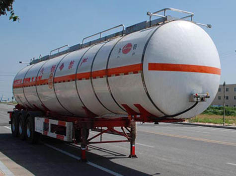 金碧13米30.5吨3轴易燃液体罐式运输半挂车(PJQ9404GRYC)