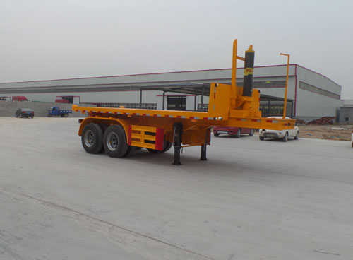 鲁郓万通7.7米29.3吨2轴平板自卸半挂车(YFW9350ZZXP)