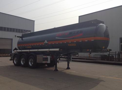 瑞江10米33.4吨3轴腐蚀性物品罐式运输半挂车(WL9400GFWB)