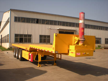 梁兴11米31.5吨3轴平板自卸半挂车(LX9403ZZXP)