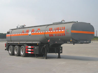 程力威10米32吨3轴腐蚀性物品罐式运输半挂车(CLW9402GFW)