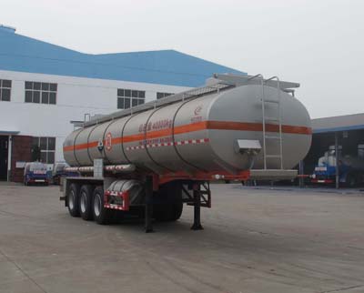 程力威10.6米31吨3轴腐蚀性物品罐式运输半挂车(CLW9406GFW)