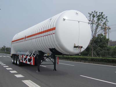 韩中深冷12.6米22.3吨3轴低温液体运输半挂车(ZHJ9380GDY)