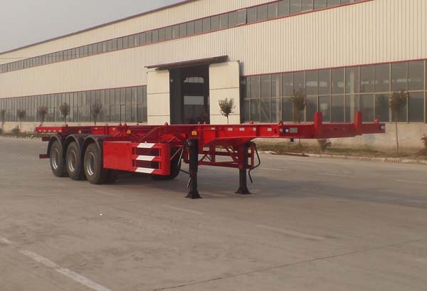 鲁驰12.4米33.7吨3轴危险品罐箱骨架运输半挂车(LC9404TWY)