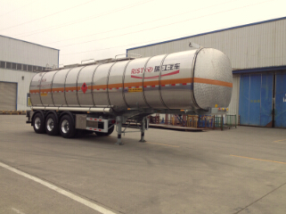 瑞江11米30.8吨3轴易燃液体罐式运输半挂车(WL9406GRYA)