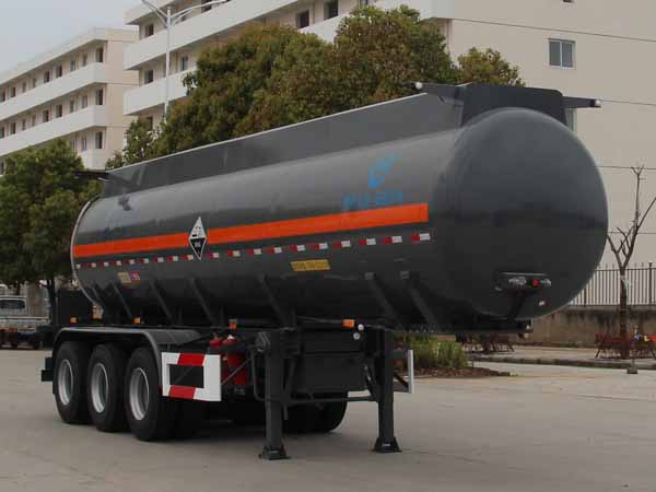 开乐10.2米29.9吨3轴腐蚀性物品罐式运输半挂车(AKL9407GFW)