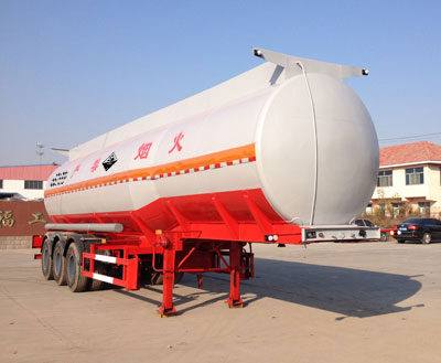 华昌11.8米32吨3轴腐蚀性物品罐式运输半挂车(QDJ9403GFW)