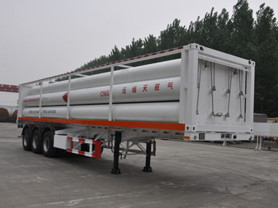 鲁西12.3米3.9吨3轴液压子站高压气体长管半挂车(LXZ9402GGY)