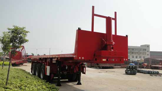 东润9米32.2吨3轴平板自卸半挂车(WSH9400ZZXP)