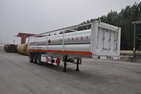 鲁西12.3米3.5吨3轴液压子站高压气体长管半挂车(LXZ9380GGY)