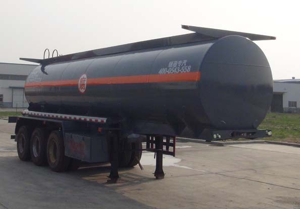 弘瑞通9.8米30.8吨3轴腐蚀性物品罐式运输半挂车(HRT9400GFW)