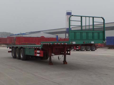 梁昇13米33.5吨3轴平板运输半挂车(SHS9400TPBE)