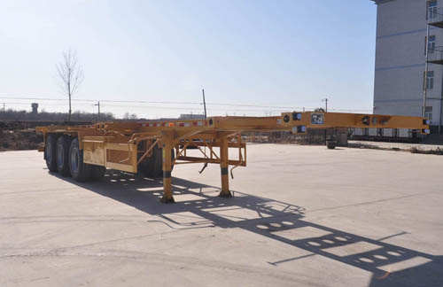 旗林12.6米34.3吨3轴危险品罐箱骨架运输半挂车(QLG9402TWY)