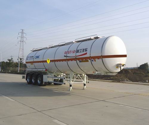瑞江10.4米32吨3轴氧化性物品罐式运输半挂车(WL9401GYW)