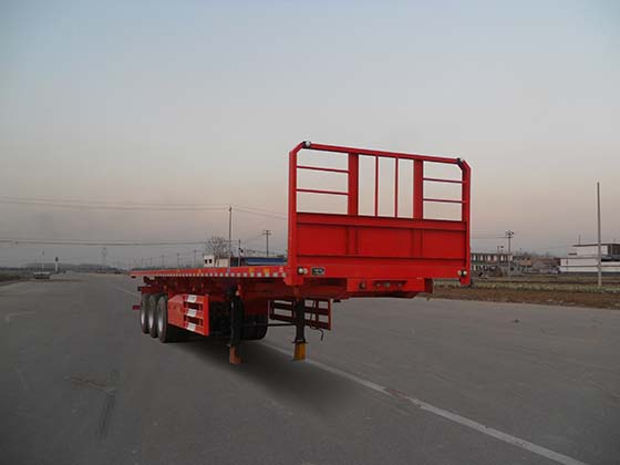 红荷北斗13米32.7吨3轴平板自卸半挂车(SHB9400ZZXP)