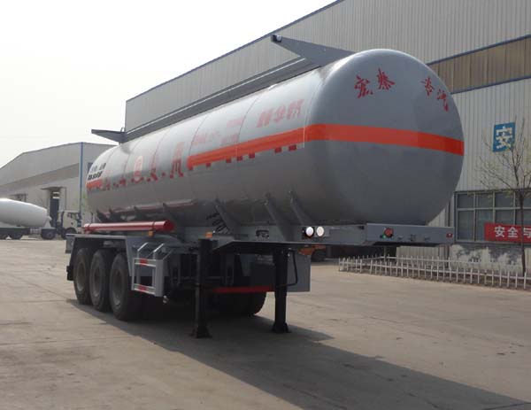 正康宏泰9.8米32.8吨3轴腐蚀性物品罐式运输半挂车(HHT9406GFW)