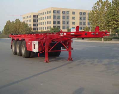 红宇9.7米34.3吨3轴危险品罐箱骨架运输半挂车(HYJ9400TWY)