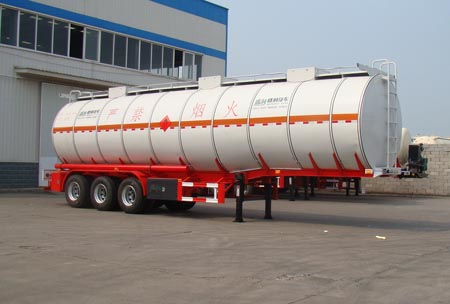盛润12.1米30.5吨3轴易燃液体罐式运输半挂车(SKW9401GRYT)