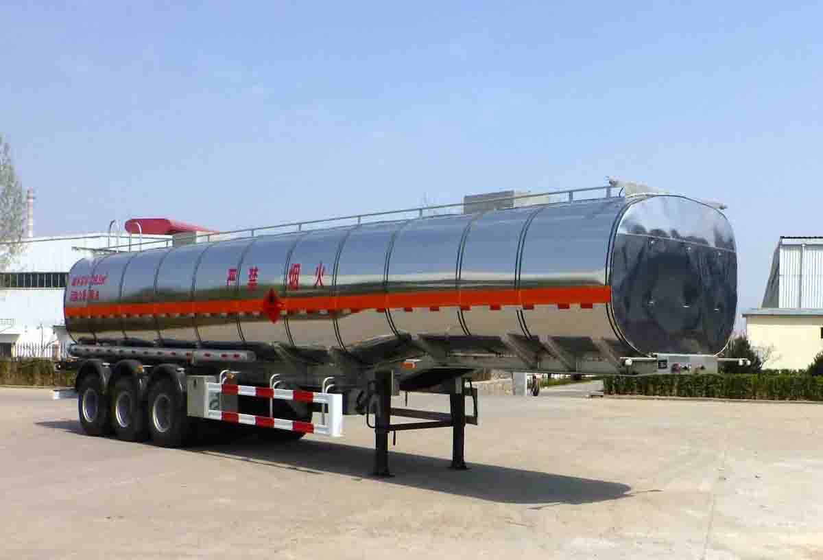 鲁峰11.5米30.2吨3轴易燃液体罐式运输半挂车(ST9405GRY)