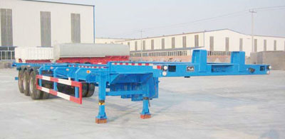 华昌15米34吨3轴骨架式集装箱运输半挂车(QDJ9403TJZG)