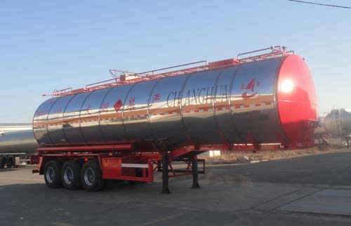 昌骅12米30.5吨3轴易燃液体罐式运输半挂车(HCH9402GRYD)