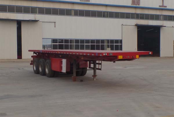 华劲11.5米33吨3轴平板自卸半挂车(YJH9400ZZXP)
