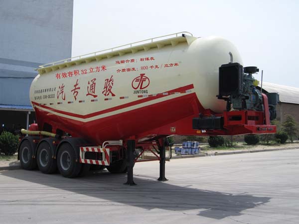 骏通9.6米25吨3轴中密度粉粒物料运输半挂车(JF9341GFL)