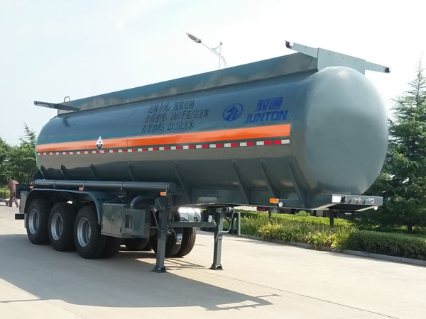 骏通9.9米33吨3轴腐蚀性物品罐式运输半挂车(JF9402GFW)