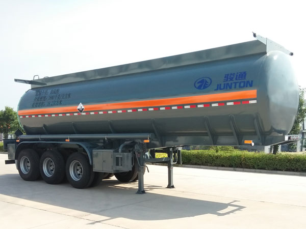 骏通10米32.5吨3轴腐蚀性物品罐式运输半挂车(JF9403GFW)