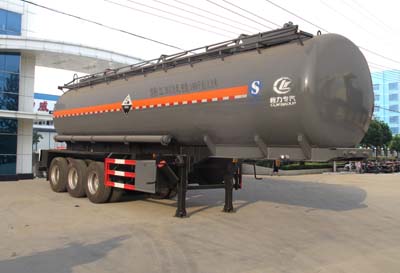 程力威9.8米32.7吨3轴腐蚀性物品罐式运输半挂车(CLW9402GFWC)