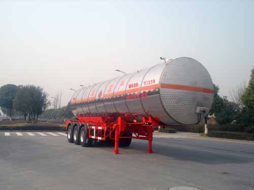 宏宙12.4米30吨3轴易燃液体罐式运输半挂车(HZZ9403GRY)