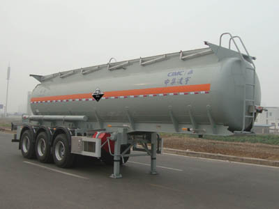 凌宇10.6米32.5吨3轴腐蚀性物品罐式运输半挂车(CLY9400GFW)