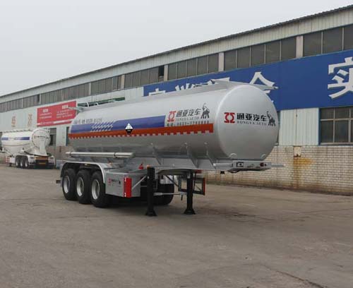 通亚达10米32吨3轴腐蚀性物品罐式运输半挂车(CTY9402GFWA)