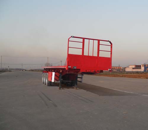 红荷北斗11米31.1吨3轴平板自卸半挂车(SHB9381ZZXP)