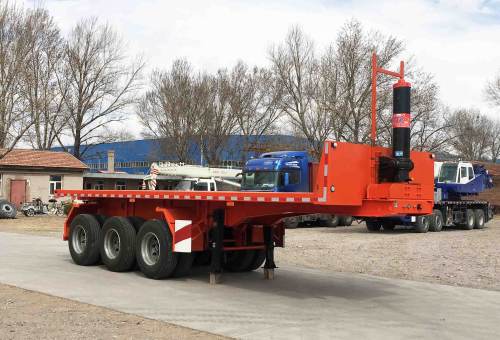 大迪8.5米33吨3轴平板自卸半挂车(ZHT9400ZZXP)